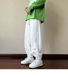 AIDASE  -  Summer Y2K Korean Style Vintage Loose Trousers Man Casual All Match Harajuku KPOP Sport Pants Fashion Style Pockets Male Clothes aidase-shop