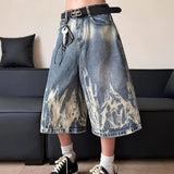 AIDASE  -  Summer New Men Tide Original Design Chic American Youth Fashion Capris High Street Style Jeans Straight Loose Shorts HK5239 aidase-shop