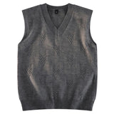 AIDASE  -  Fashion Niche Jacquard Design Pattern Men Sweaters Versatile Casual Comfortable Autumn and Winter Warm V-Neck Knit Sweater Vests aidase-shop