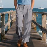 AIDASE  -  Autumn European and American Linen Men's Casual Loose Business Suit Trousers aidase-shop