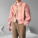 AIDASE  -  Autumn Casual Solid Color Slim Short Coats Men Vintage Zipper Lapel Jacket Cardigan Stylish Multi Pockets Cargo Jackets For Mens