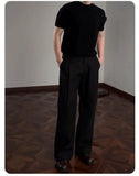 AIDASE  -  Old Money Style Linen Casual Pants for Men, Summer Thin Breathable Lightweight, High Waist, Straight Wide Leg, Micro Flare Suit aidase-shop