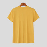 AIDASE  -  Men T Shirt Knitted Solid Color Zipper O-neck Short Sleeve Male Tee Tops Streetwear 2025 Fashion Casual Men Clothing