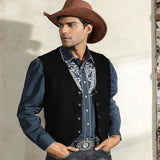 39.93Aidase Denim Vest Men's Suede Leather Suit Casual Western Cowboy Waistcoat Custom Colour Prom Man Clothing Punk Sleeveless Jacket aidase-shop