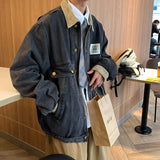 Aidase Japan Retro Lapel Denim Jacket Cityboys Punk Loose Jacket Autumn Hong Kong Style Hip Hop Handsome Stitching Jeans Coat aidase-shop