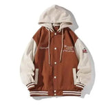 Aidase Japanese Casual Men 2-piece College Letter Printed Hooded Jacket+oversized Multi Pocket Wide Leg Pants Set Fashion Couple Suits aidase-shop
