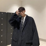 Aidase Blazers Men Corduroy Autumn Casual Vintage Korean Office Loose All-match Outwear Pockets Harajuku Clothing Minimalist College aidase-shop