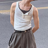 AIDASE  -  Summer New Casual Mens Ribbed Vest Sexy Stretchy Slim See Through Tank Tops For Men Daily Leisure Sleeveless Crop Camisoles aidase-shop