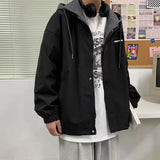 AIDASE  -  Men's Casual Hoodie Jacket Spring Autumn New Style Fake Two-Piece Workwear Trendy Brand Comfortable Length Regular aidase-shop