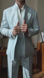 AIDASE  -  Formal Solid Color Wedding Men Suits 2 Piece Coat Pants Groom Business Suit Business Blazer Pants Prom Party Jacket Customized aidase-shop