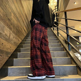 Aidase New Multi-Pocket Cargo Pants Straight Baggy Wide-leg Pants Outerwear Pants Red Fashion Men Jogging Pants Korean Streetwear aidase-shop