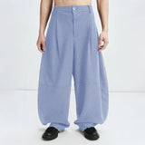 AIDASE  -  Men Striped Pants Button Loose Joggers Casual Wide Leg Trousers Men Streetwear Baggy Fashion Leisure Long Pants Men aidase-shop