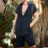 AIDASE  -  Early Spring Hooded Vest Men's Vest Street Trend Solid Color Casual Top for Men aidase-shop