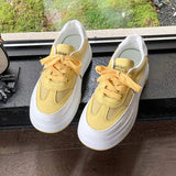AIDASE  -  Spring New Women's Platform Wedge Sneakers Thick Sole Height Increasing Casual Fashion Versatile Lace up Board Shoes aidase-shop