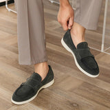 AIDASE  -  Suede Leather Men's Business Casual Shoes Handmade Double Buckle Loafers Leisure Slip on Flats Outdoor Male Driving Moccasins aidase-shop