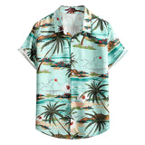 AIDASE  -  Comfort Regular Fit Men'S Checkered Shirt Mens Summer Fashion Casual Print Seaside Beach Lapel Button T Man Clothing Camisas aidase-shop