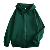 AIDASE  -  Unisex Hooded Sweatshirts Zippered Solid Color Sweatshirts Loose Trendy Couple Hoodie Jackets Comfortable Hoodies for Men aidase-shop