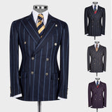Aidase Fashion Stripe Wedding Men Suits Slim Fit Tailor-Made Groom New One-Pieces Coat Formal Occasions Party Singer Costume Made aidase-shop