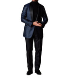 AIDASE  -  Men's Suit 2 Pieces Blazer Black Pants One Button Sheer Lapel Business Work Wear Slim Fit Formal Wedding Groom Costume Homme aidase-shop