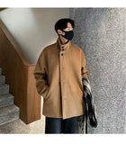 AIDASE  -  Fall and Winter New High-neck Wool Jacket, Thickened and Warm Solid Color Men's Coat, Stylish and Versatile Windproof Coat. aidase-shop