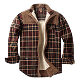 AIDASE  -  European and American Casual Checked Thickened Shirt. Men's New Style Fleece-lined. Winter Warm. Pure Cotton Jacket. S-XXXXL aidase-shop