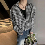 AIDASE  -  Spring Clothing Men's Casual Luxury Plaid Shirts Japanese Style Vintage Long Sleeve Cardigan Check Tops Fashion Leisure 2025 New aidase-shop
