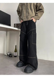 AIDASE  -  Summer New Men Jeans Loose Wide Leg Floor-Length Male Denim Pants Niche Design Style Highlighted Lines Trousers 21E6844 aidase-shop