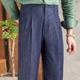 AIDASE  -  High Waist Trousers Pant For Man OfficeTrouser Business Casual Pant British Social Club Outfits Pantalones Hombre Excluding Belt aidase-shop