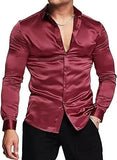 AIDASE  -  Glossy Long Sleeve Men's Shirt 70s Disco Style Casual Autumn Wear Comfortable Chinese Brand Fashionable Top for Men aidase-shop