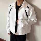 AIDASE  -  Autumn New Men's Jacket Contrast Color Patchwork Padded Shoulder Design Lapel Casual Stylish Korean Version Coats 21E7597 aidase-shop