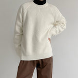 AIDASE  -  Autumn New Casual Bottoming Knit Tops Men's Solid Color Textured Long Sleeve Vintage Sweater For Mens Outdoor Fashion Tees aidase-shop