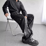 AIDASE  -  Autumn Trousers for Men's Korean Version of PU Leather High-end Wide-leg Trousers aidase-shop
