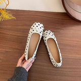 AIDASE  -  Women's Mary Jane Flats Polka Dot Bow Square Toe Soft Bottom Commuting Casual Shoes Spring Summer Comfortable Loafers aidase-shop
