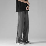 AIDASE  -  Men's Black Ice Silk Wide Leg Pants Thin Man Comfortable Quick Drying Pants Summer Loose Casual Streetwear Loose Trouser Pants aidase-shop