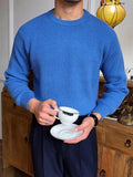 AIDASE  -  Leisure Knitting Sweaters For Mens Fall Winter Casual Texture Knit Bottoming T Shirt Fashionable Solid Color Crew Neck Sweater aidase-shop