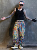 AIDASE  -  Colors Print  Denim Pants Jeans Men Streetwear Fashion Hip Hop Loose Casual Straight Oversize Wide Leg Baggy Jeans Trousers aidase-shop