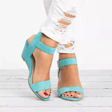 AIDASE  -  Women's Mid Heel Sandals Summer New Style Wish Independent Station Slip-On Velvet Flat Bottom Rubber Sole round Toe Shoes aidase-shop