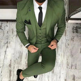 Aidase 2025 Latest Coat Pant Designs Green Men Suit Slim Fit 3 Piece Tuxedo Groom Style Suits Custom Prom Party Blazer Terno