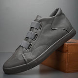 AIDASE  -  Men's Leather Casual Shoes Breathable Trend Pu Leather Men Wear-Resistant Designer Sneakers British Wild Simple Flats BD20245 aidase-shop