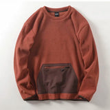 AIDASE  -  Japanese Men's Warm Fleece Pullover Hoodie for Autumn Winter Casual Versatile Pullover Top Self Heating Zipper Pocket Sweatshirt aidase-shop