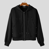 AIDASE  -  Men Hoodies Solid Color Zipper Hooded Long Sleeve Casual Male Sweatshirts Streetwear Spring Fashion Outerwear Men aidase-shop