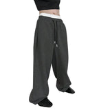 AIDASE  -  Mens Wide Leg Sweatpants Straight Cut European And American Sle Youthful Trend Spring Collection Eighteen Length aidase-shop
