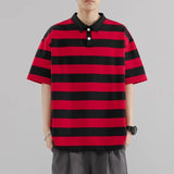 AIDASE  -  Summer Short Sleeve Striped Polos Shirts Men Anti-Wrink Turn Down Collar Casual Polos Male Sports Tees Couple Tops Streetwear aidase-shop