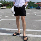 AIDASE  -  Daily Leisure Mens Shorts Linen Solid Color Simple Loose Bottoms Men Spring Summer Men Beach Casual Drawstring Shorts aidase-shop
