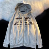 AIDASE  -  American retro letter embroidered corduroy hoodie jacket men women autumn winter loose preppy sports leisure cardigan aidase-shop