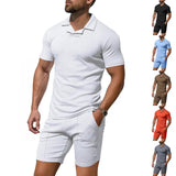 AIDASE  -  Summer Men's British Burke Shirt Short Sleeve Shorts Casual Slim Fit Sports Quick Drying POLO Suit aidase-shop