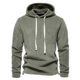 AIDASE  -  Men's Autumn Winter Stand Collar Half Zip Long Sleeve Hoodie Trendy Versatile Men's Fleece Top aidase-shop