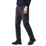 AIDASE  -  Korean Style Winter Fashion Men Loose Fit Simple Basic Casual Daily Solid Color Straight Drawstring Pants Male Trousers Clothes aidase-shop