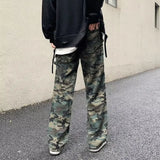 Aidase Trousers with Pockets Straight Splicing Men's Jeans Camouflage Man Cowboy Pants Wide Leg 2023 Korean Autumn Soft 90s Streetwear aidase-shop