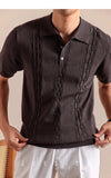 AIDASE  -  Summer Retro Collar Italy Polo Shirt Men Cotton Blend Short Sleeve Lightweight Breathable Casual Half Sleeve Top Knitted Tshirt aidase-shop